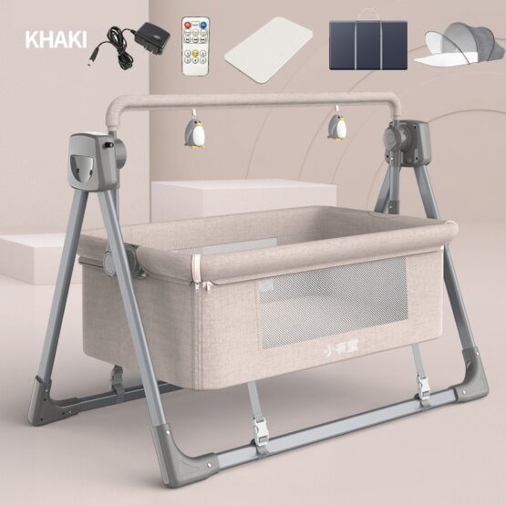 Электрическая модульная детская кроватка-колыбель (Beige)