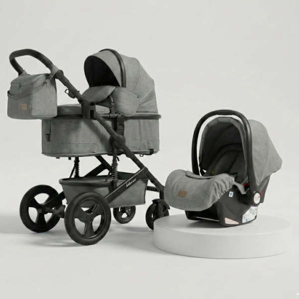 Коляска трансформер 3 в 1 Belecoo (grey)