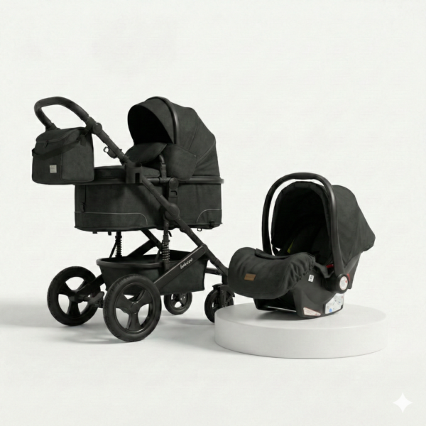 Մանկասայլակ 3-ը 1-ում տրանսֆորմեր Belecoo (black)