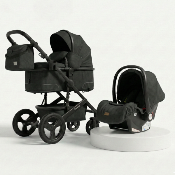 Коляска трансформер 3 в 1 Belecoo (black)