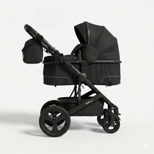 Մանկասայլակ 2-ը 1-ում տրանսֆորմեր Belecoo (black)