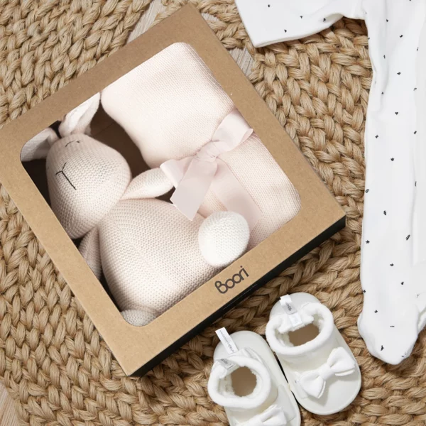 Boori Rory Rabbit Soft Toy and Cotton Blanket Gift Set